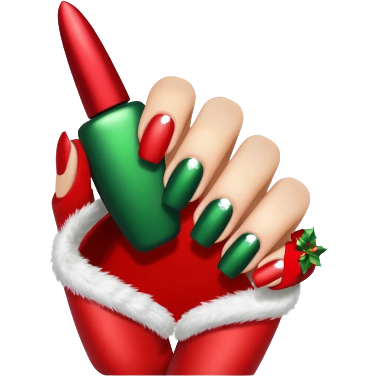 xmas nail art emoji