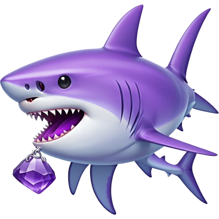 Blue shark bites an amethyst  emoji