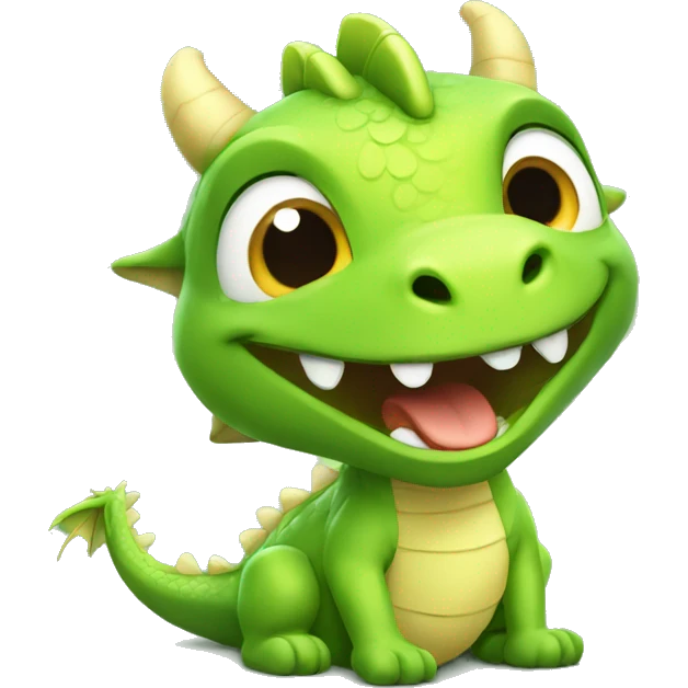 Cute little dragon, getting happy emoji
