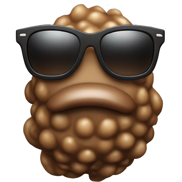 Poop waearning  sunglasess emoji