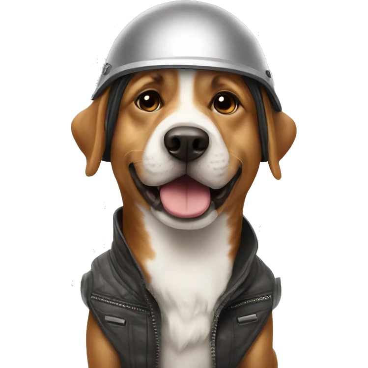 A dog with a helmet ￼ emoji