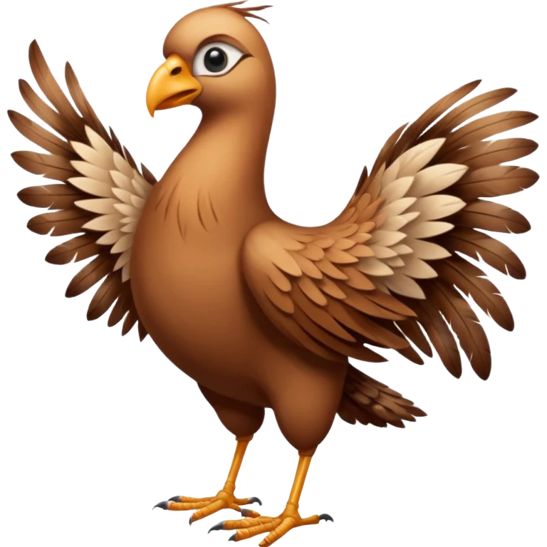 High resolution of   realistic full body bird distorted , no extra hybrid emoji