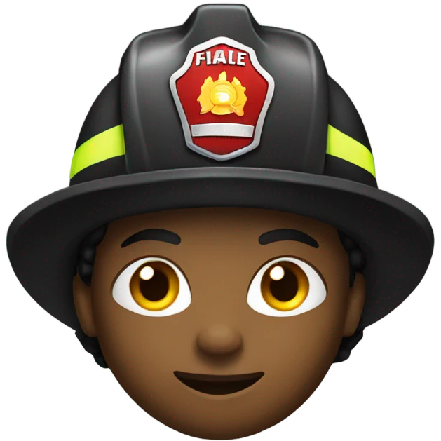 Black firefighter with hat emoji