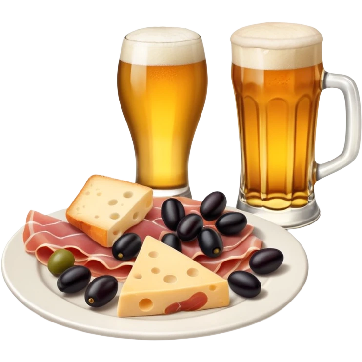 small plate of Spanish tapa with a beer inspired by southern Spain emoji