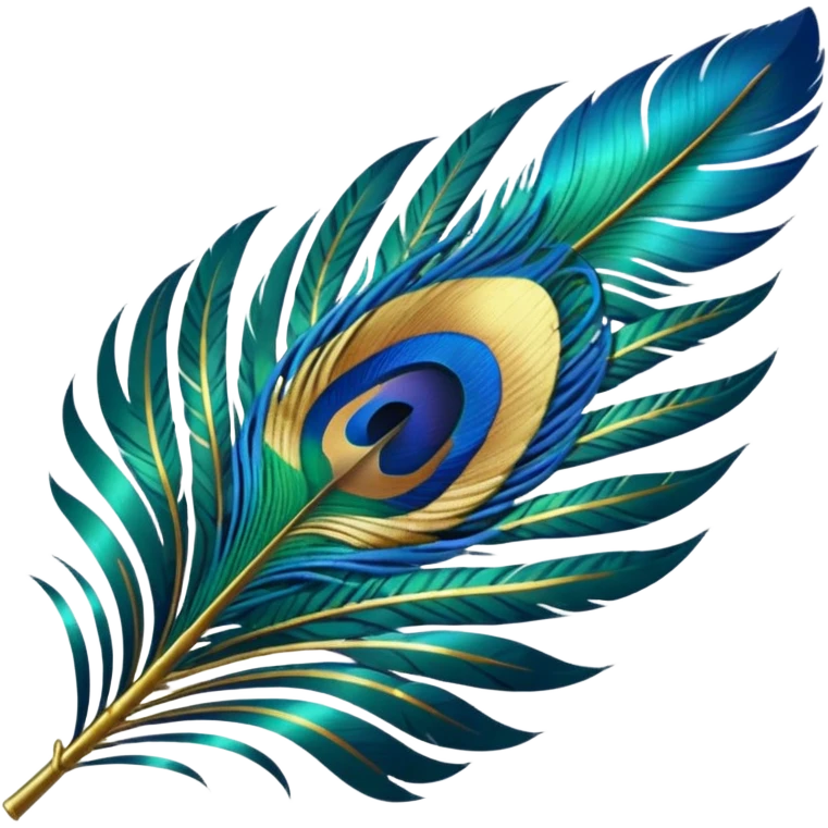 Peacock's feather beautifully design and detailed clearly emoji