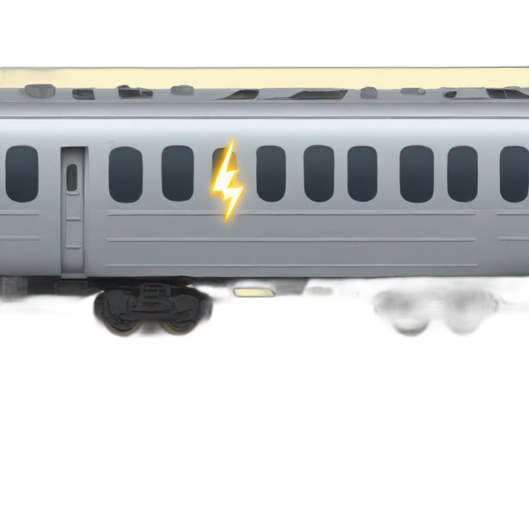 train with lightning emoji