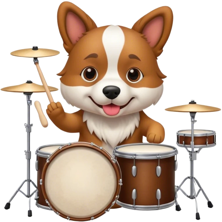 Dog playing drums emoji