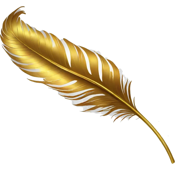 Golden peacock feather emoji