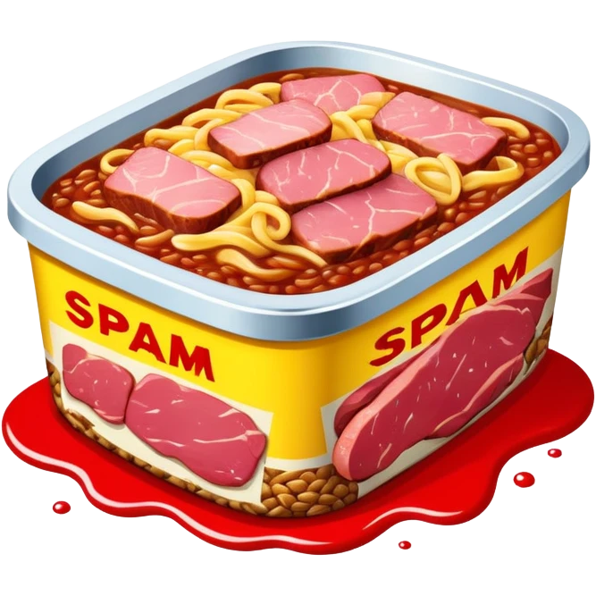 pop art SPAM meat slop advertisement warhol landscape  emoji