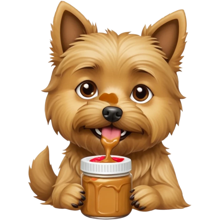 Cairn terrier with peanut butter emoji