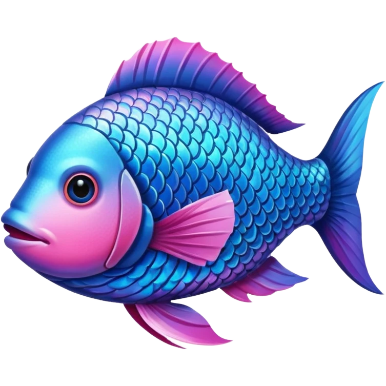 blue and pink fish emoji