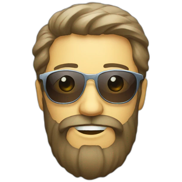 Man with beard and disco glass emoji