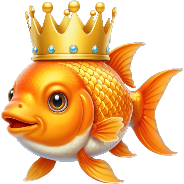 goldfish wearing a crown emoji