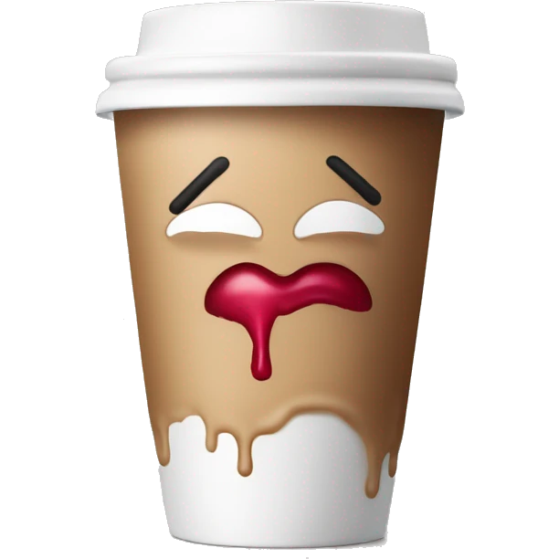 Coffee to go cup with a lipstick stain on the front emoji