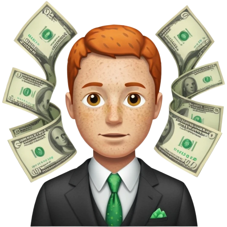 The profit printer himself ! Money man with freckles emoji
