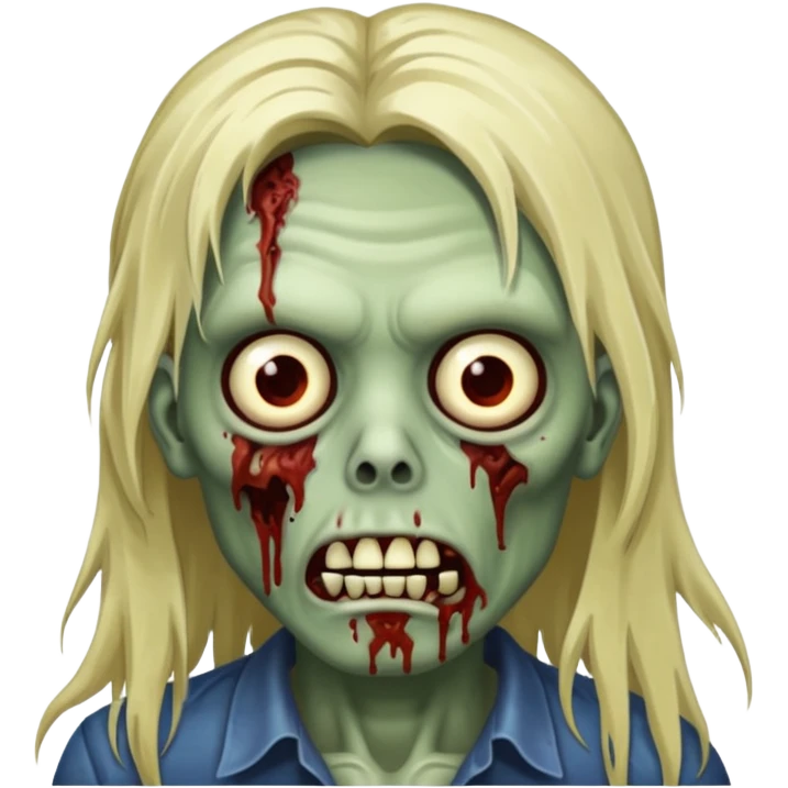 Zombie cabelo longo emoji
