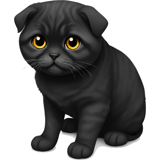 Black Scottish Fold emoji