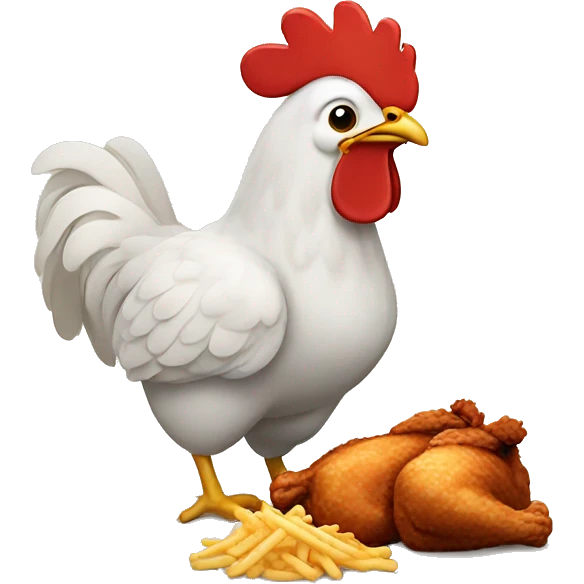 Chicken eating fried chicken emoji