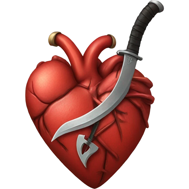 Realistic heart with scythe  emoji