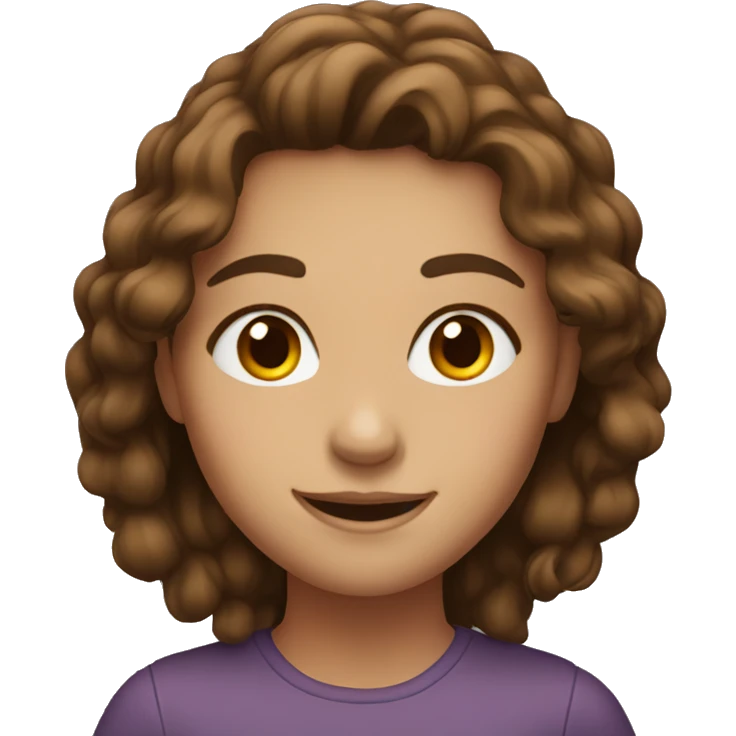 smiling girl with brown hair  emoji