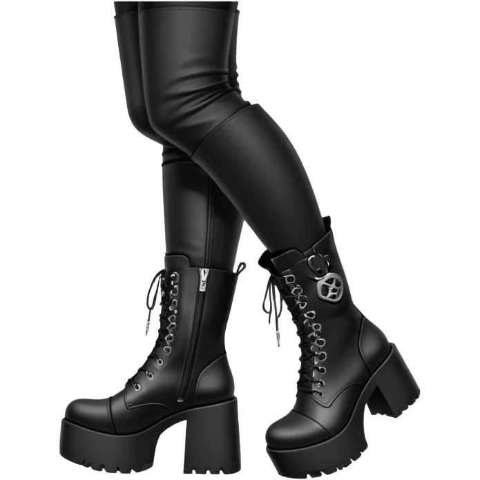 Black fashionista gothic aesthetic boots emoji
