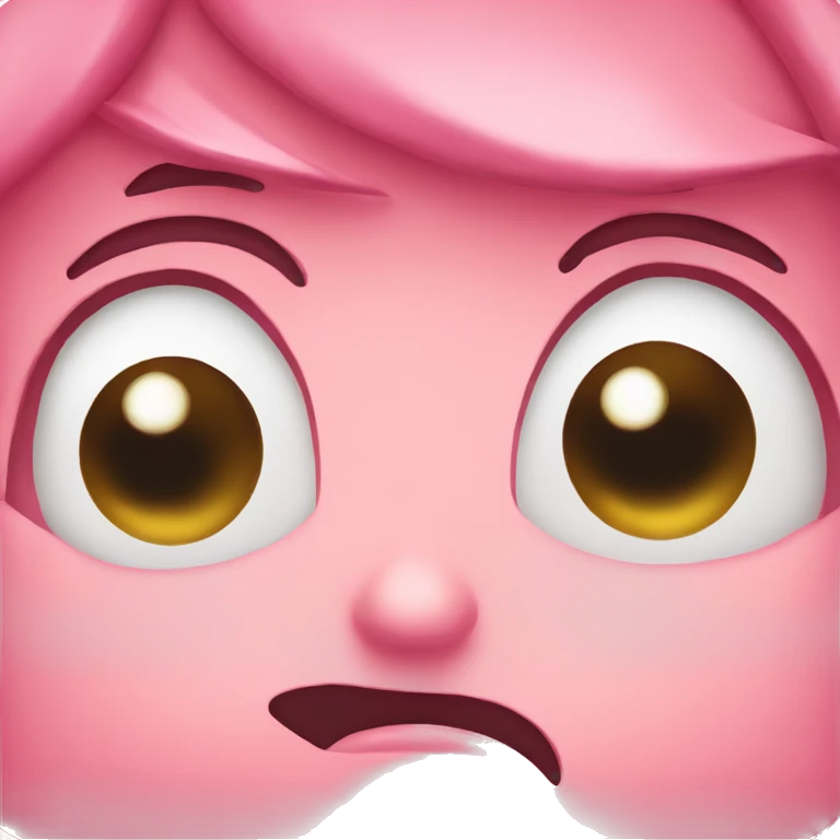 pink frown face with big eyes emoji