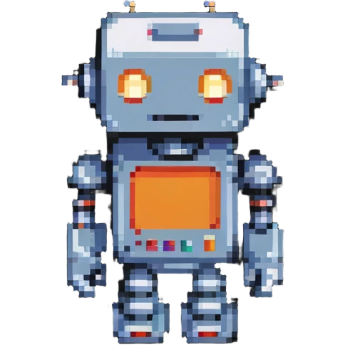 8-bit style robot character with square head emoji