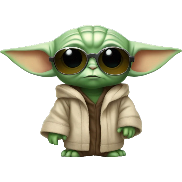 Baby Yoda wearing sunglasses emoji