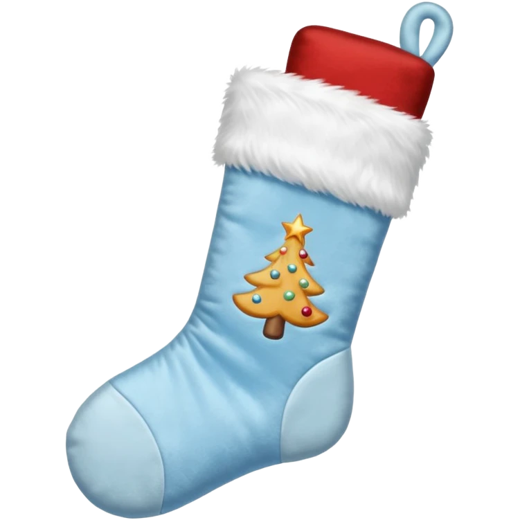 Christmas stocking with light blue details emoji