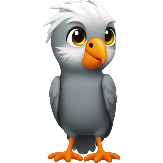 Grey Cockatiel orange cheeks with Dark Green Tail emoji