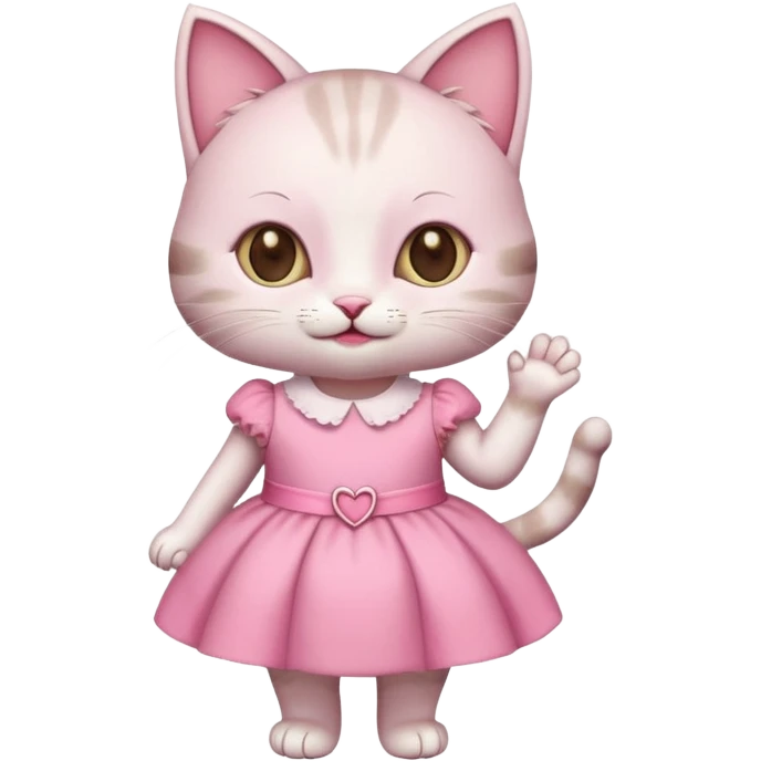 happy girl cat wearing a birthday dress emoji
