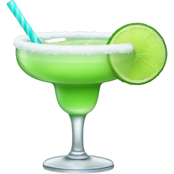 Frozen lime margarita with salted rim emoji