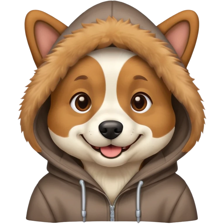 Dog wearing hoodie emoji