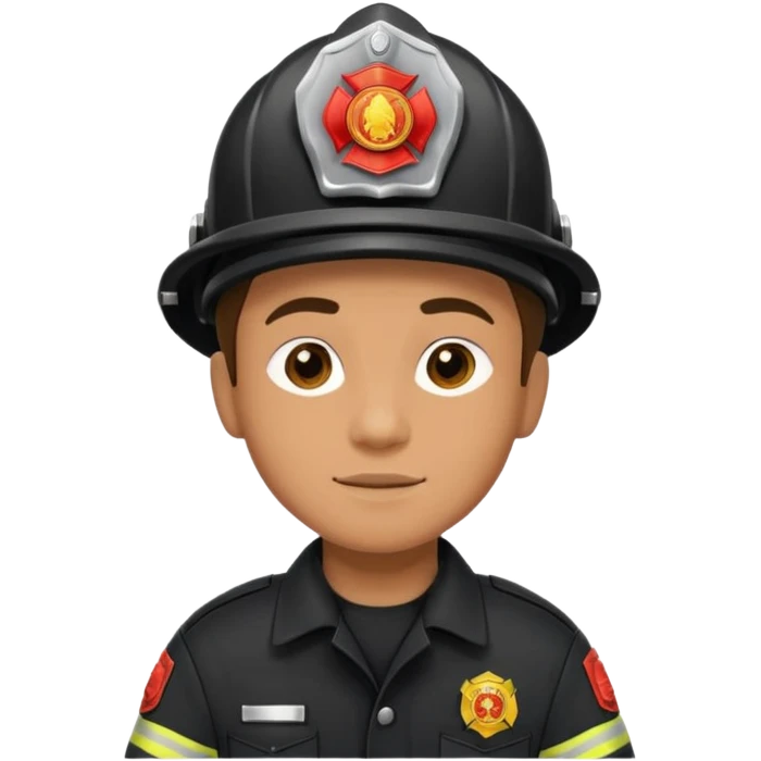 Firefighter with Black uniform emoji