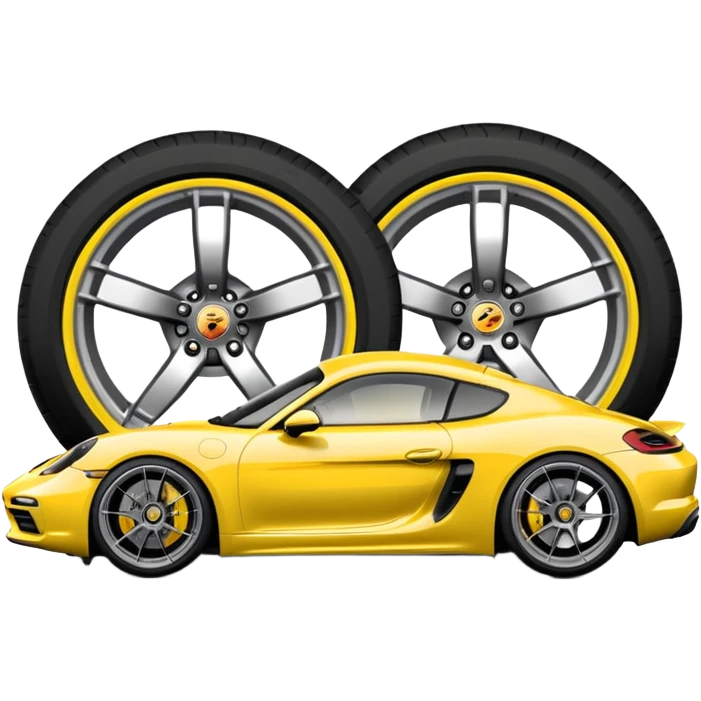 Matte White colored exterior 2024 Porsche 718 Cayman GTS 4.0 with yellow ceramic brake calipers and dark silver anthracite rims emoji