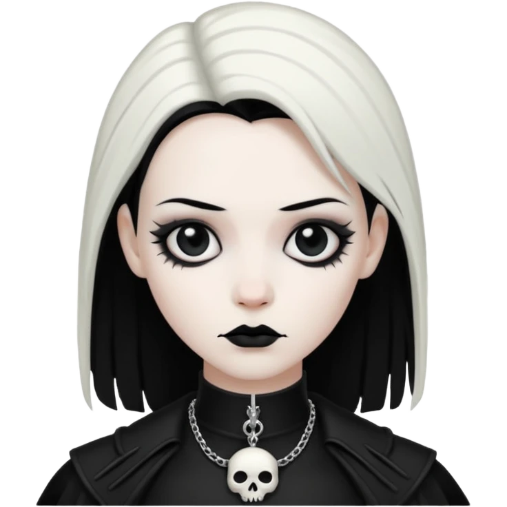 white goth heart, minimal, edgy, dark accents emoji