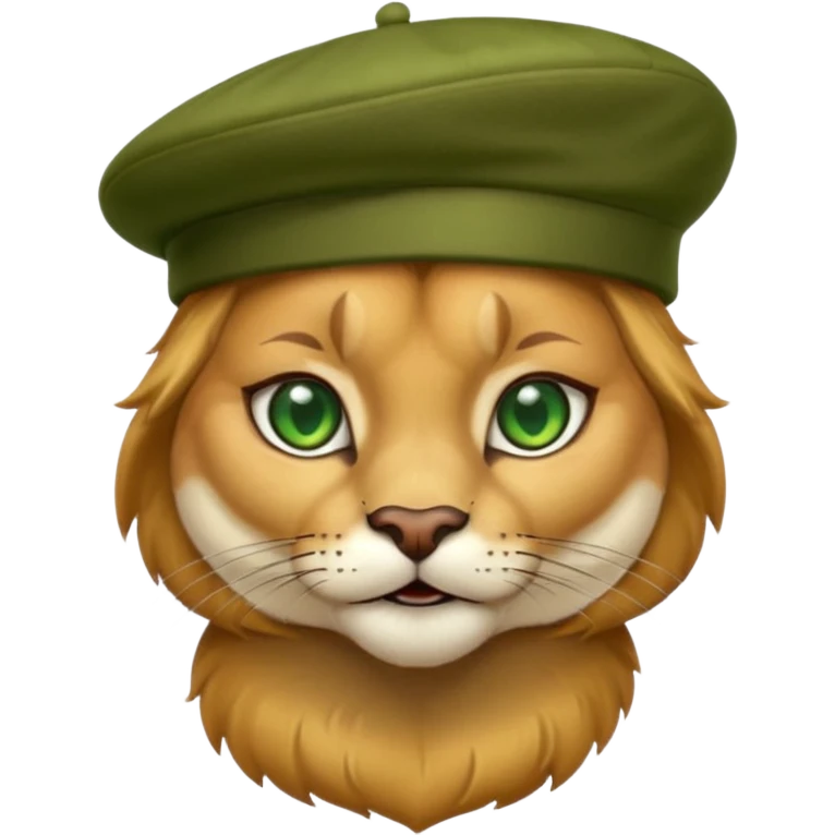 Cougar wearing a beret  emoji