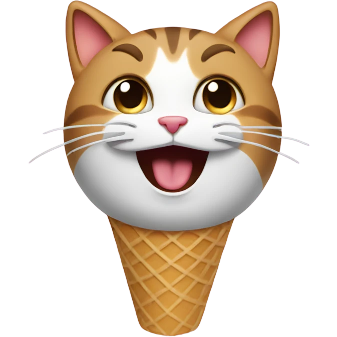 Cat singing in an ice cream cone  emoji