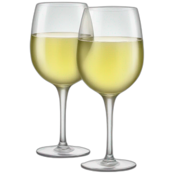 Two glasses of white wine are clink emoji