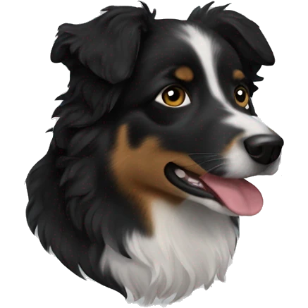 Small black australian shepherd dog emoji