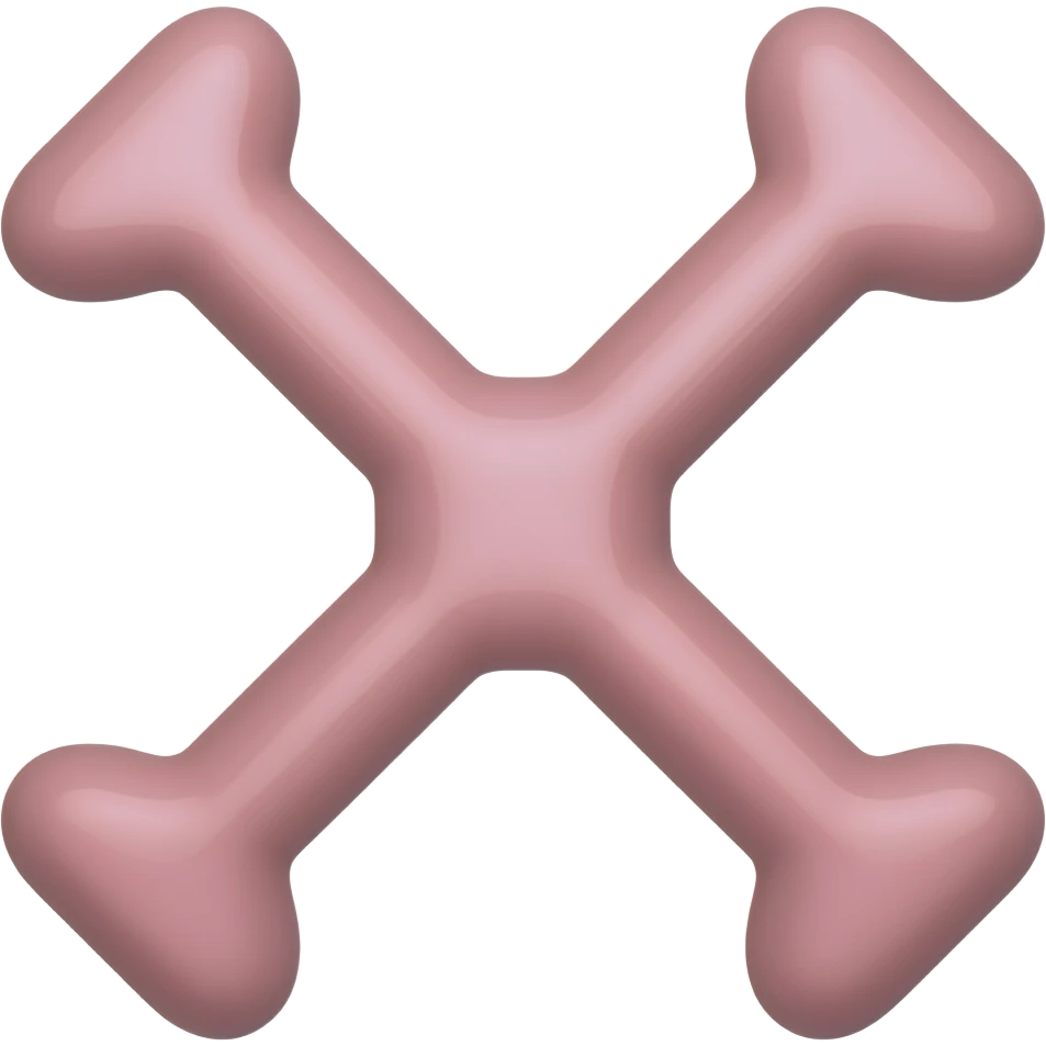 cute anime anger mark, four separate curved lines forming a stress symbol, evenly spaced around a center point, rounded tips, pastel pink, not crossed lines. resembling anime irritation symbol (💢), not a letter or X emoji