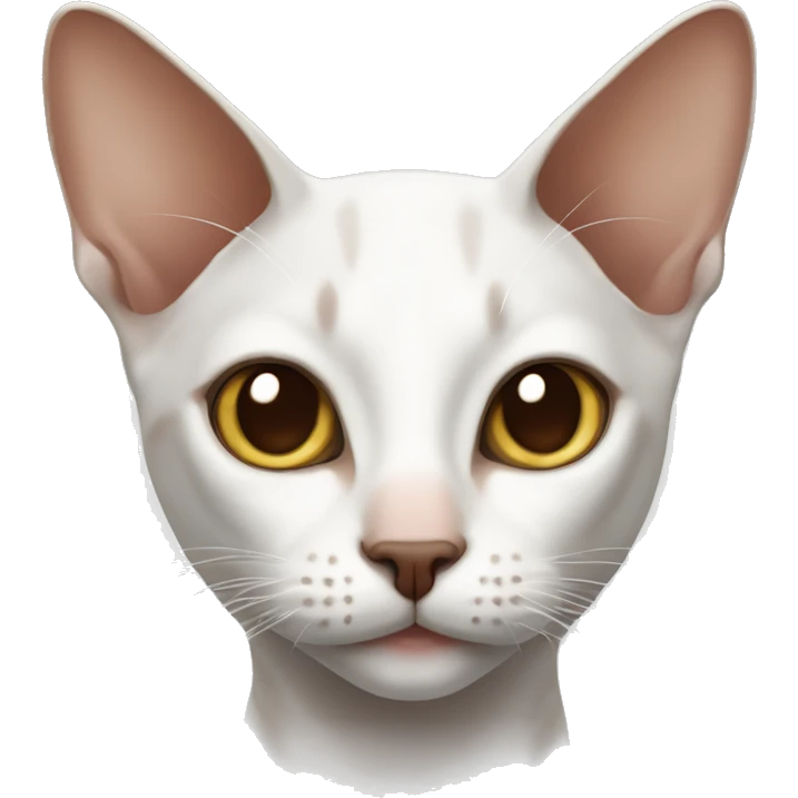 chocolate-like oriental cat very white nose  emoji