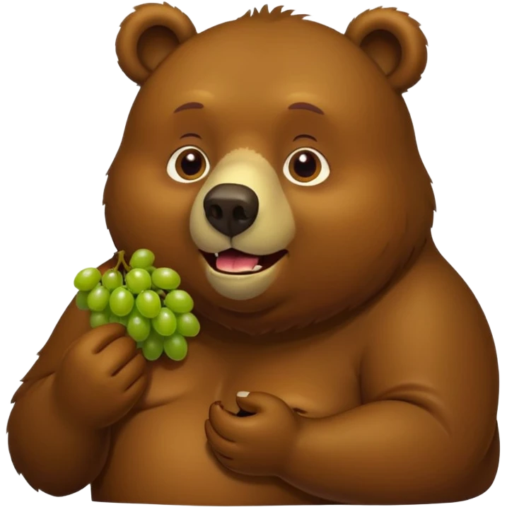 fat bear eating grapes emoji