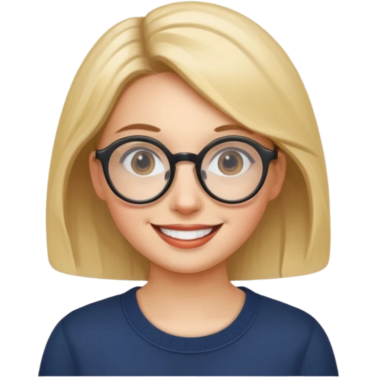 Round Glasses Woman emoji