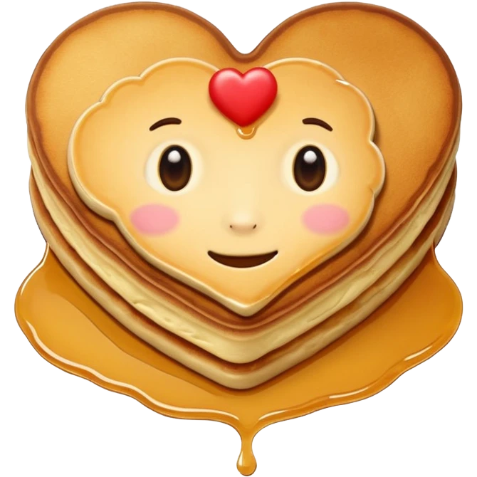 Heart shaped pancake emoji
