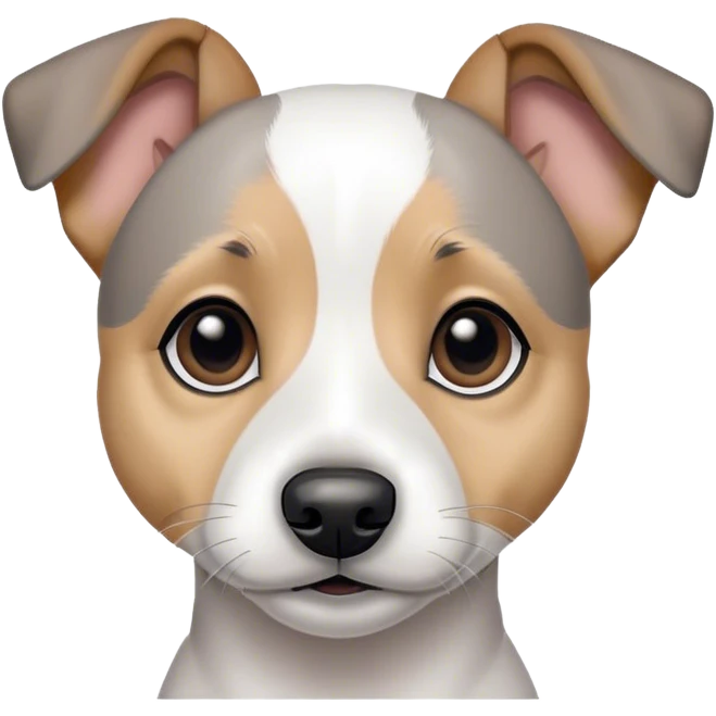 Jack russel terrier with gray markings and gray ears emoji