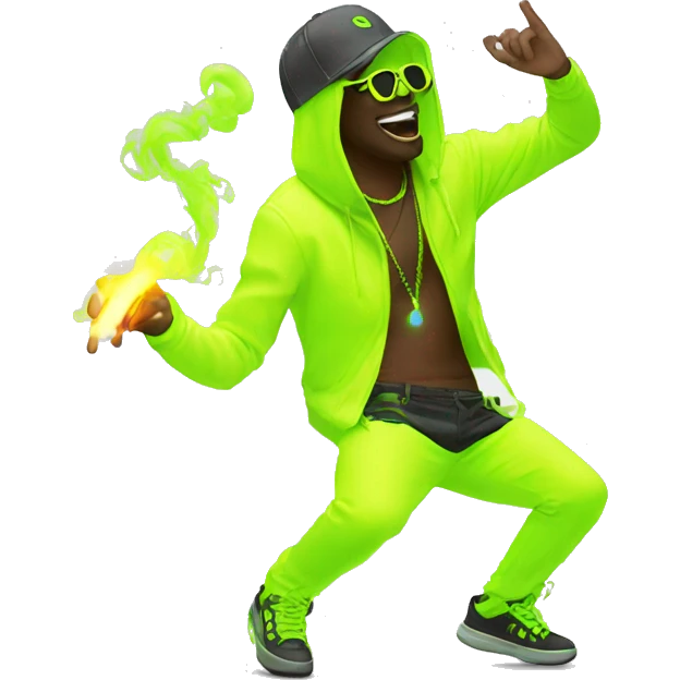 Rave party dancing neon smoking emoji