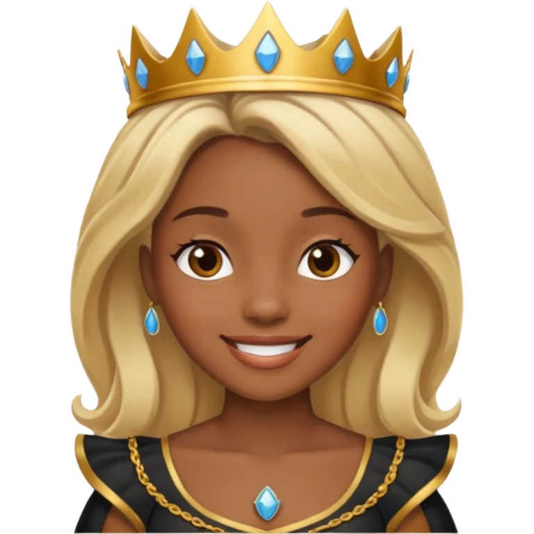 black princess with brown and blonde hair emoji