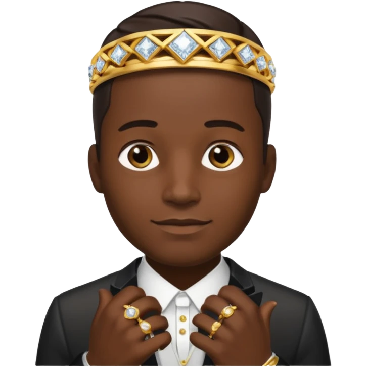 Men big gold and diamonds wedding band  emoji