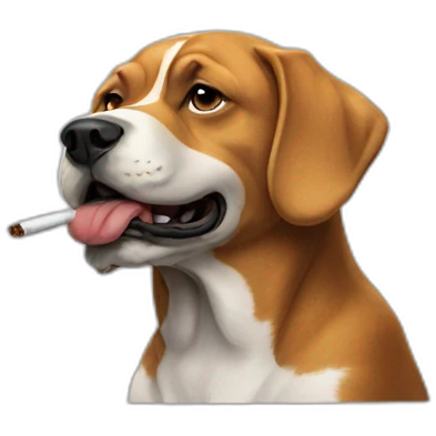 Smoking dog emoji